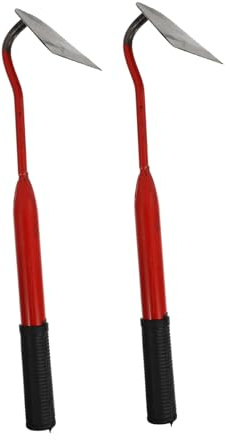 HOODANCOS 2 Piezas Herramientas de Jardinería Azada Manual con Mango Ergonómico para Deshierbe y Excavación Jardín y Huerto