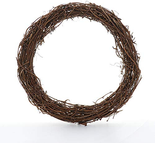 Fictory Corona de vid de 11.8 pulgadas, corona de rama de vid natural para manualidades de Navidad, decoración rústica de puerta y pared