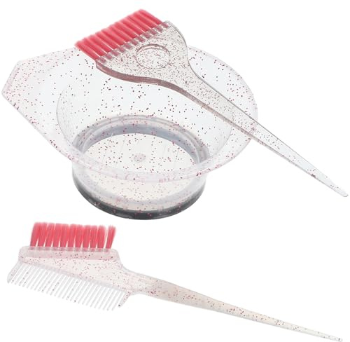 GATHINESS Kit de Cuenco y Pincel para Teñir el Cabello Rosa, Material Ps y Nylon, Conveniente para Mezclar y Aplicar, Adecuado para Coloración Casera y DIY