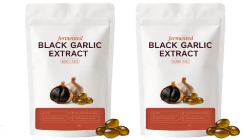 Fermenterat svart vitlöksextrakt - 60 antal | Luktfri åldrad vitlök - Immunitet, energi, matsmältningsstöd - Lämplig för män och kvinnor - Vegan, icke-GMO