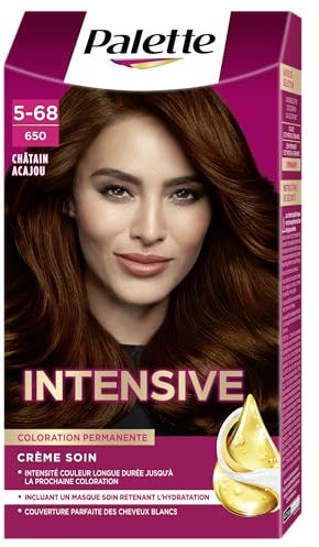 Schwarzkopf - Palette - Coloration Permanente Cheveux - Crème Soin - Couvre 100% Des Cheveux Blancs - Tenue 8 Semaines - Chatain Acajou 650