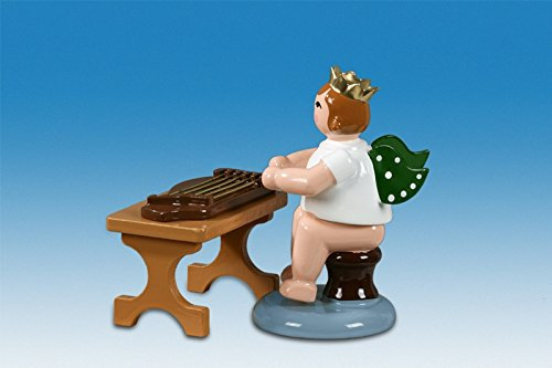 Rudolphs Schatzkiste Holzfigur Engel sitzend mit Zither und Krone Höhe 6cm NEU Holzengel Instrument Seiffen Erzgebirge Figur Dekoration Holzfiguren Weihnachten Fensterschmuck Spielzeug Deko