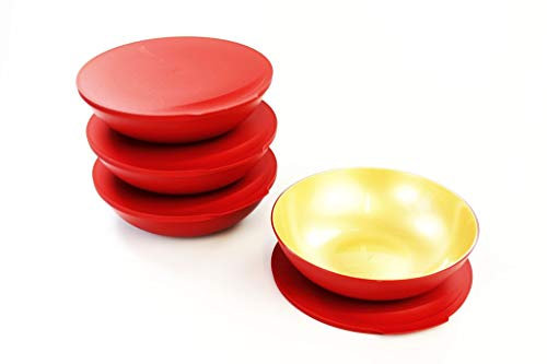 Tupperware Ensaladera Allegra de 1,5 L Rojo- Oro (4)
