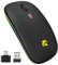 HZD Souris sans Fil Rechargeable, Souris Bluetooth, Souris Rétroéclairée de 7 Couleurs avec Mini récepteur USB de 2,4 GHz, 1000-1600 DPI Réglable Souris pour PC, Mac,Ordinateur Portable,Chromebook