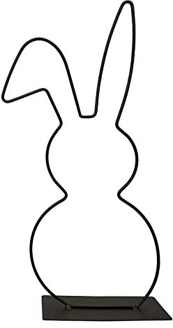 Metallring Hase Knickohr Dekoring schwarz 29 cm Bastelbedarf Tischdekoration Osterdeko Floristik Bastelring Frühling - 2. Wahl, mit kleinen Schönheitsfehlern 40621/10272