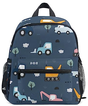 Mnsruu Truck Machinery Car Toddler Backpack Preschool Rucksack Boys Girls Kids Kindergarten School Bag