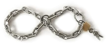 60cm Lange Größe Stahl Handschellen Einstellbar, Metall Kette Abschließbar Handgelenk Bondage Armbänder Fetisch Sklave Fesseln Ankele Manschetten BDSM Flirtspiel für Paare,Metallisch,Männer