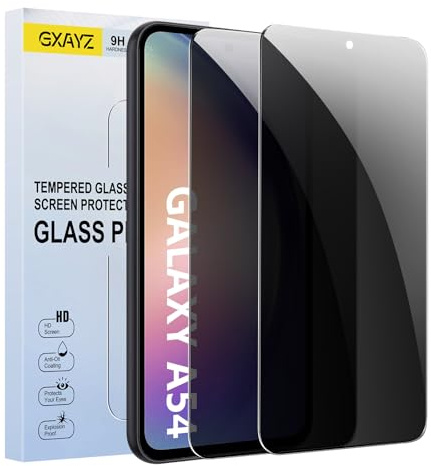 【2 stycken】Insynsskydd för Samsung Galaxy a54, integritetsskydd, glas, anti-peeping insynsskydd, anti-spy skyddsglas