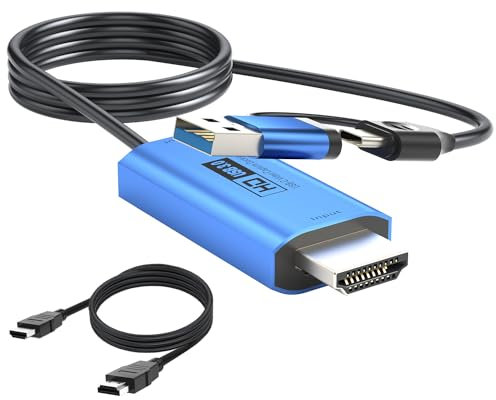 YCE Videoaufnahmekarte 4K HDMI auf USB-C/USB 3.0 1080P Capture Card mit 2M Draht Game Capture HDMI bis USB Adapter Laptop verbinden für Live Streaming,Gaming,Videokonferenz