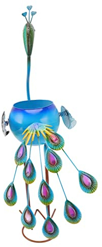BusoTh Peacock Flower Pot, Iron Cute Animal Shape Plant Container Statue and Sculpture, Large Flowers Pot Succulent Cactus Pots Container Exquisite Artwork for Indoor Outdoor Decoration