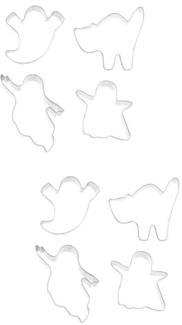 Alipis 2 Juegos De Cortadores De Galletas De Halloween De Acero Inoxidable Moldes Únicos Para Galletas De Halloween Decoración Para Hornear 4 Piezas X 2