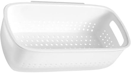 VOSAREA Double Colander Basket for Vegetable Washing Kitchen Draining Basket Fine Mesh Strainer for Fruit and Vegetable Cleaning White Detachable Kitchen Washing Bowl