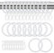 KtbeYTi 50 Piezas Anillos Cortina Metal Anillos Colgantes para Cortinas 30 mm Anillos Colgantes y Ganchos de Cortina de Plástico para Cortinas, Cortinas de Ducha(Blanco)