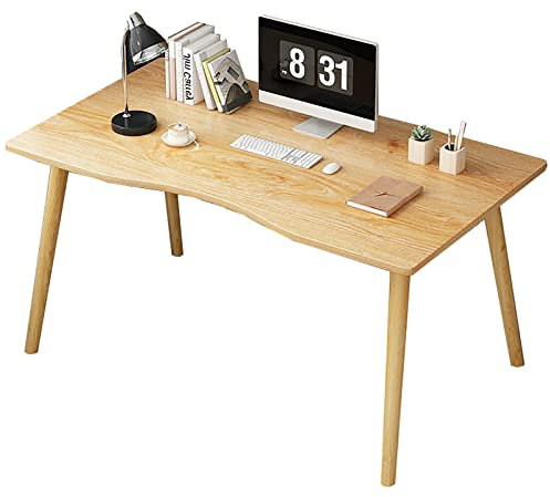 Scrivania per computer in legno massiccio con gambe in legno massello, per casa, ufficio, studio, gaming, tavolo da lavoro moderno (100 x 60 x 73 cm)