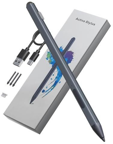 Surface Pen für Surface Pro 12/11/10/9/8/7/6/5/4/3, Surface Go 3/2/1, Surface Stift mit 4096 Druckstufen, Palm Rejection & USB-C Schnellladung​ für Surface Laptop 1-5/Studio/Book 4/3/2/1