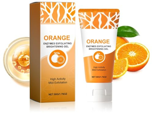 Orange Enzymes Exfoliating Brightening Gel, Orange Peeling Gel für Gesicht und Körper, Orange Face Exfoliator Scrub für Damen, Brightening Peeling Gels, Tiefenreinigendes Scrubber für alle Haut
