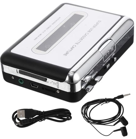 Didiseaon Convertidor USB para Cinta Cassette Portátil Reproductor Personal De Alta Fidelidad Transferidor De Cinta Compacto y Ligero Compatible con Batería y Alimentación USB