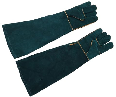 LOLIPPYY 2 pièces de Protection Anti-Morsure de Vache Épais pour Animaux Résistants et Durables de Manipulation pour Chien et Reptile Vert Foncé