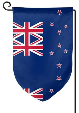 Drapeau de décoration de cour unique – Design personnalisé pour le printemps et le jardin, drapeaux d'extérieur double face en polyester durable pour cour, porche et patio Drapeau de Nouvelle-Zélande