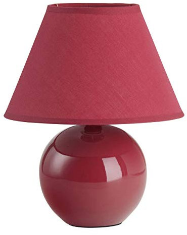 Lampada BRILLIANT Primo lampada da tavolo rossa | 1x D45, E14, 40W, adatto per proiettori a caduta (non inclusi) | Scala da A ++ a E | Con interruttore a cavo