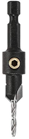 Trend Snappy 9.5mm Tungsten Carbide Tipped Countersink with Adjustable 3mm HSS Pilot Drill, Ideal for 5mm Screws, Centrotec Compatible, SNAP/CS/3MMTC