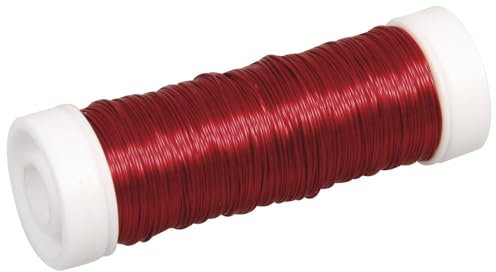Rayher 2405518 Schmuck-Häkeldraht, rot, 0,30 mm ø, Spule 50 m, Schmuckdraht, farbig lackierter Kupferdraht, zum Basteln von Schmuck und Edelsteinbäumchen
