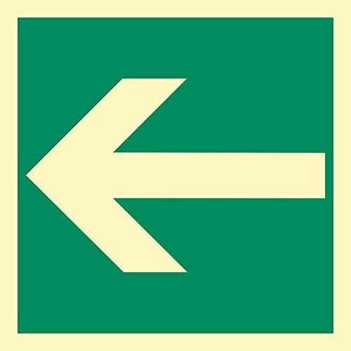 Fluchtwegschild zur Richtungsangabe (nur in Verbindung mit einem anderen Rettungszeichen) HIGHLIGHT PVC 14,8 x 14,8cm gemäß ASR A 1.3/BGV A8/DIN 4844