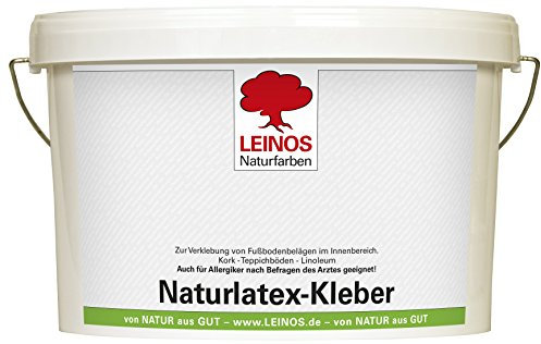 LEINOS Naturlatexkleber 10,00 kg – lösungsmittelfreier Kontaktkleber auf Naturkautschukbasis – für Teppiche, Kork, Leder, Filz, Linoleum & Papier – ideal für ökologische Anwendung