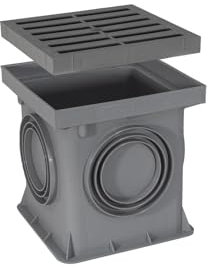 Marley Einlaufschacht 200x200mm mit Einlaufrost Hofablauf Bodenablauf Ablauf Schacht