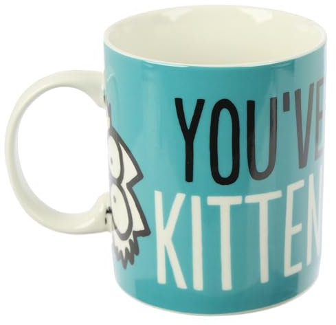 Puckator Kitten Slogan Simon's Cat Porcelain Tea Coffee Mug - Funny Home Accessories - Cute Gifts for Girlfriend - Large Mugs for Men Women Hot Drinks - Cute Cups Presents - Secret Santa Gift Cup Set