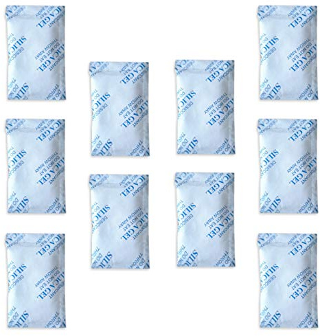 10 x 10 g E-Cron Trockenmittel Silikagel in Tyvek Päckchen. Reine, sichere und wiederverwendbare Luftentfeuchter Silikat Beutel. Erneuerbare Granulat Raumentfeuchter Kieselgelbeutel.