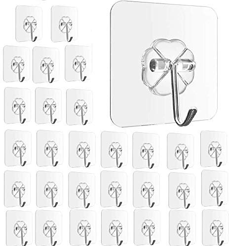 Rucae Strong Self Adhesive Hooks, Reusable Wall Hooks for Hanging, Waterproof and Transparent Wall Hooks (14)