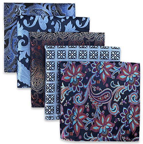 Shlax&Wing 5 Pieces Assorted Herren Einstecktücher Handkerchiefs Set (HSET-58)