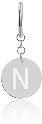 GD GOOD.designs Schlüsselanhänger Buchstabe mit Einkaufschip (23mm) Personalisierter Anhänger mit Gravur - Einkaufswagenchip aus Edelstahl Silber