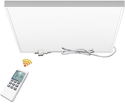 Calefacción de techo, infrarrojo con termostato, mando a distancia, 400 vatios, calefacción infrarroja, montaje en techo, calefacción eléctrica, panel calefactor, protección contra sobrecalentamiento,