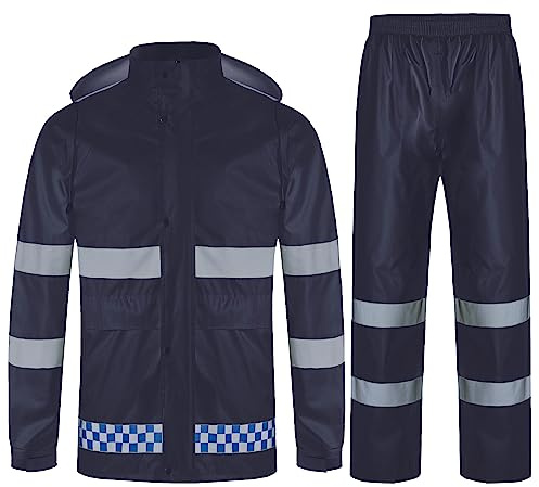 Oralidera Tuta Antipioggia Impermeabile da Uomo Tuta Antipioggia Set di Giacca e Pantaloni da Pioggia Leggera per All'aperto Trekking Campeggio