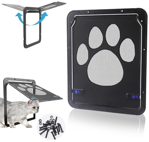 Gattaiola per Gatti Porta per Cani Animali Domestici Zanzariera Porticina per Gatti 24 x 29 cm Porta Basculante per Gatto Sportello per Gatti Facile da Installare Porte per Cani Sportellino Finestra