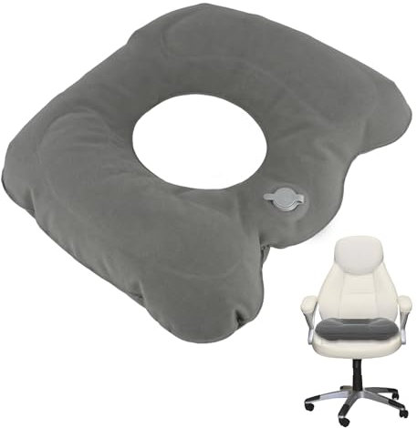 Cozlly Cojín de Asiento de Hemorroides,Almohada Inflable ortopédica,Cojín Coxis Inflable,Cojín ortopédico Redondo,Cojín Redondo Coxis Inflable,para el Embarazo,Cóccix,úlceras de Decúbito (Gris)