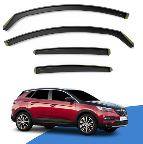EdgeVisors Wind Deflectors for Vauxhall Grandland X MK1 5 Door SUV (2017-2024) 4pc Set | In-Channel Rain Guards & Accessories