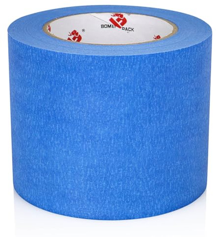 BOMEI PACK Wide Blue Painters Tape 4 Inches x 60 Yards, 3D Tape, 3D Printing Tape for Laser Cutting, 21-Day Clean Removal Wide Masking Tape