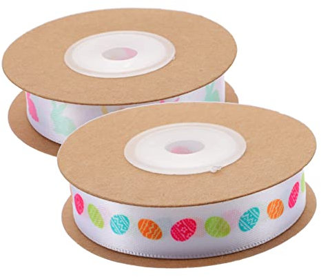 TOPPERFUN 2rollen Osterdekoband Bunte Eier Hasen Für Bastelprojekte Und Frühlingsdekoration Für Ostern Partys Und Geschenkverpackungen