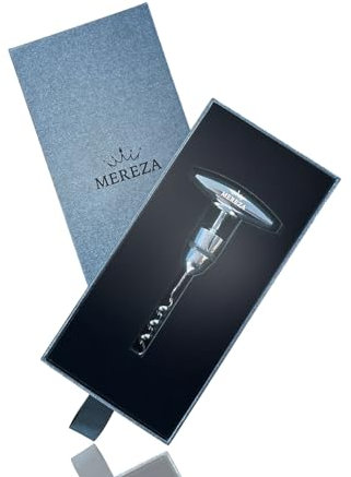Mereza® - Cavatappi ergonomico a vite senza fine, apribottiglie di vino, scatola cavatappi, regalo per la festa del papà, idea regalo per uomo originale, regalo per la festa del papà, regalo per papà