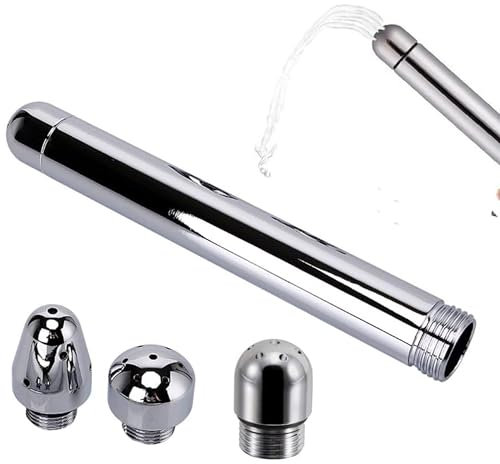 Shower Enema Douche Nozzle Shower Attachments Kits with 3 Aluminum Shower Heads+ Velvet Carry Bag Shower Douche Cleansing System 7 Holes Bath Accessories for Colonic Cleanse for Men and Women
