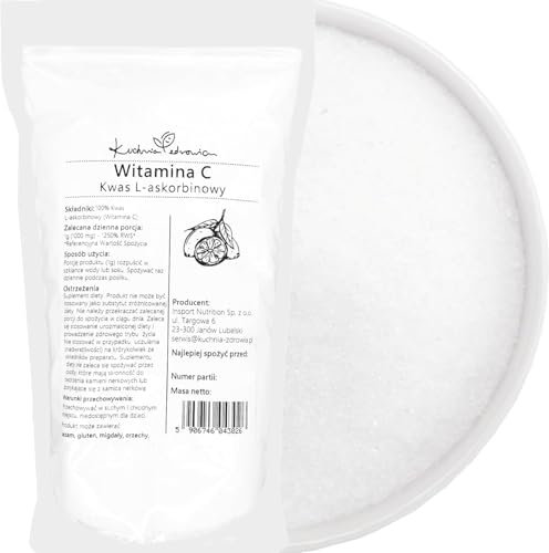 Vitamine C Poudre 1 kg – Acide L-Ascorbique Pur, 100% Naturel, Idéal Pour Boissons, Pâtisseries Et Cuisine, Qualité Supérieure | Kuchnia Zdrowia