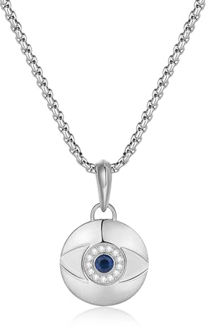 GAVU Vergoldete Herren-Edelstahl-Halskette mit Evil Eye Anhänger