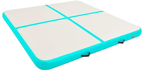 BaraSh Aufblasbare Gymnastikmatte mit Pumpe 200x200x10 cm Trainingsmatte Turnmatte TurngeräTe Aufblasbare Gymnastikmatte PVC Grün