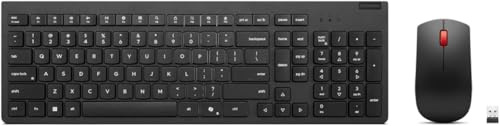 Lenovo Essential Wireless Combo Gen 2 - Set mouse e tastiera - senza fili - 2.4 GHz - QWERTY - Inglese americano - nero - confezione brown box - CRU