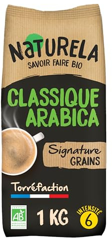 NATURELA - Café Grains Bio - Classique Pur Arabica Signature - 1 kg