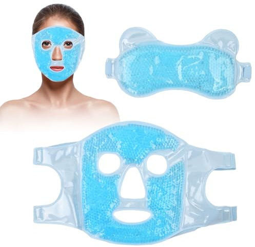Maschera gel per occhi Riutilizzabile per Impacchi Freddi e Caldi, Maschera Viso e Occhi Rinfrescante, Maschera Di Ghiaccio, Gel Face Mask-Rinfresca, Contro Gonfiore e Occhiaie, Alleviare Lo Stress