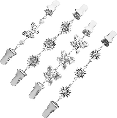 Yardenfun 4 Pièces pince à foulard clip de serrage de robe pinces à linge pour vêtements Épingle à robe Broche clips cinch pour vêtements pour femmes es pour ments
